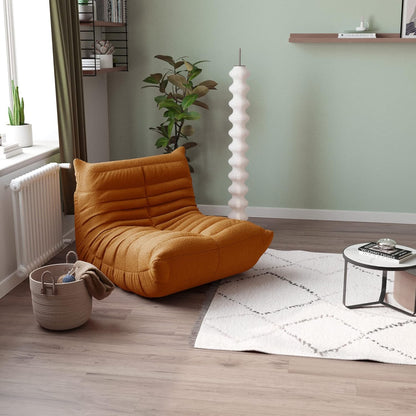 Muku Bouclé Chair - Light Brown - Single Seater - Nuvé