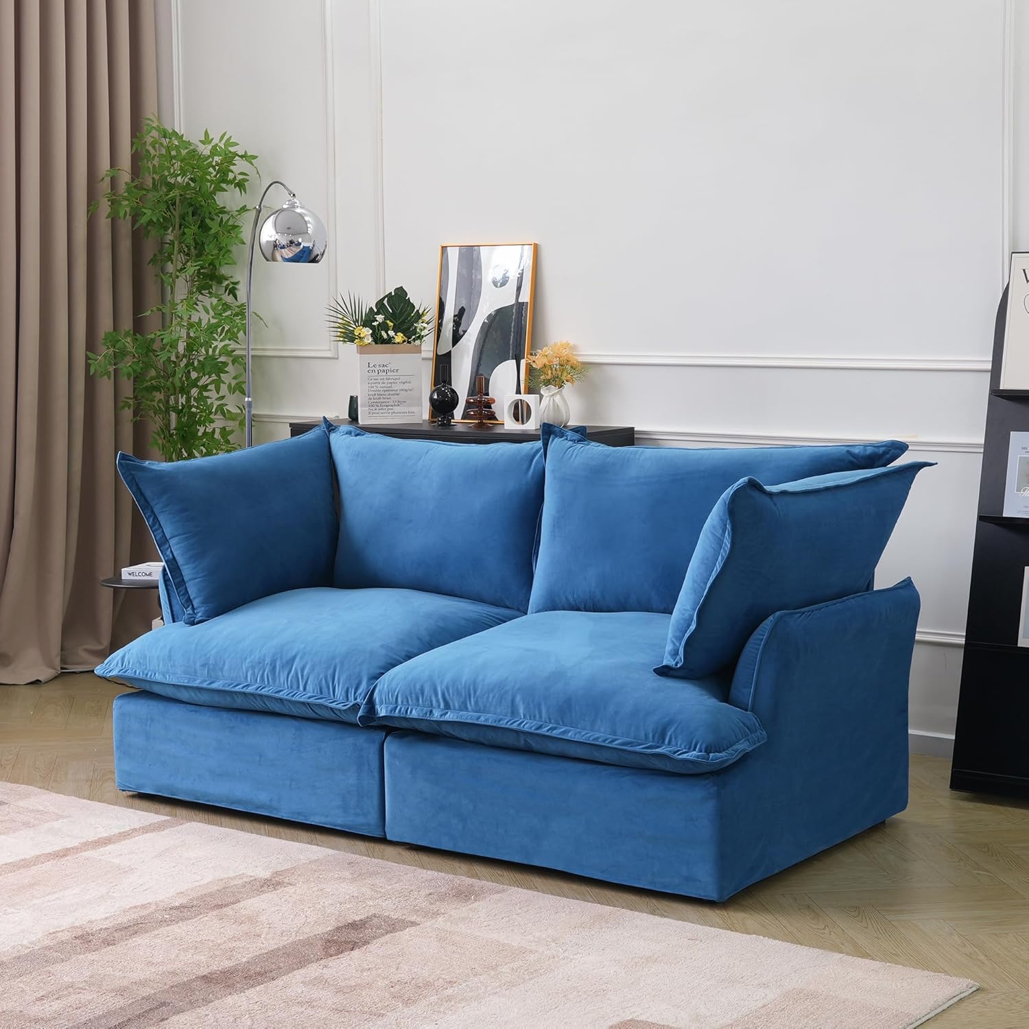 Sabi Modular Boucle Cloud Sofa- Blue - 2-Seater Sofa - Nuvé