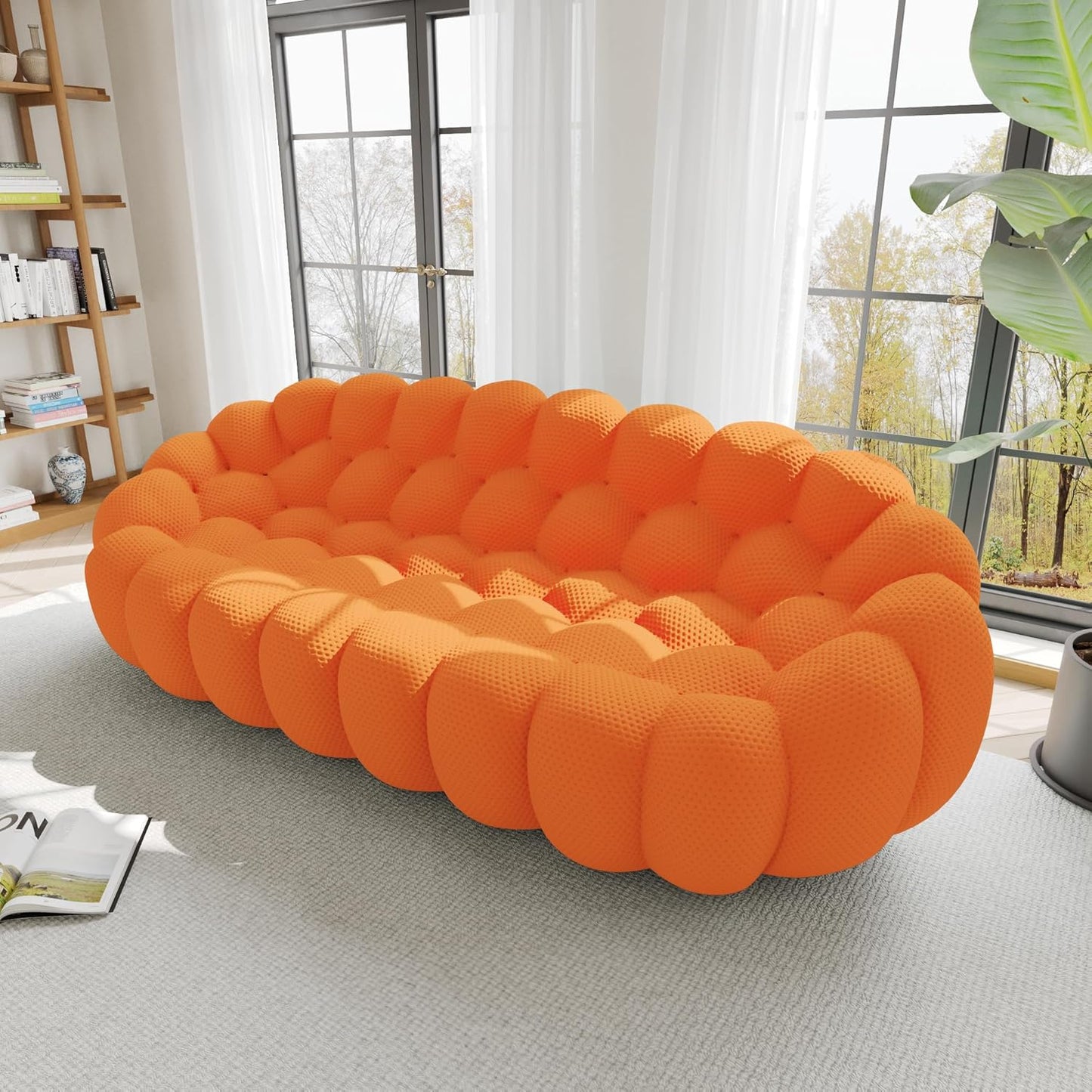 Nuvé® Mitsu Modular Bouclé Cloud Sofa - Orange - 3-Seater Sofa - Nuvé