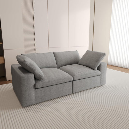 Nuvé® Solace Modular Bouclé Cloud Sofa - Space Grey - 2-Seater Sofa - Nuvé