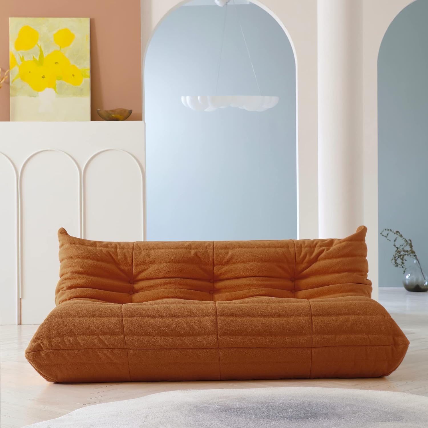 Muku Bouclé Chair - Light Brown - 3 Seater - Nuvé