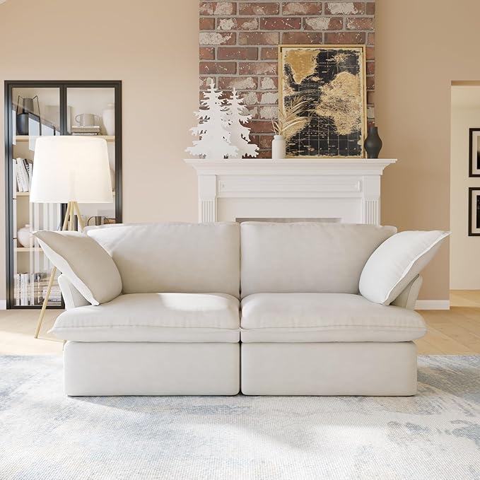 Sabi Modular Boucle Cloud Sofa - Beige - 2-Seater Sofa - Nuvé