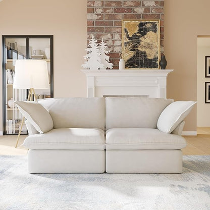 Sabi Modular Boucle Cloud Sofa - Beige - 2-Seater Sofa - Nuvé