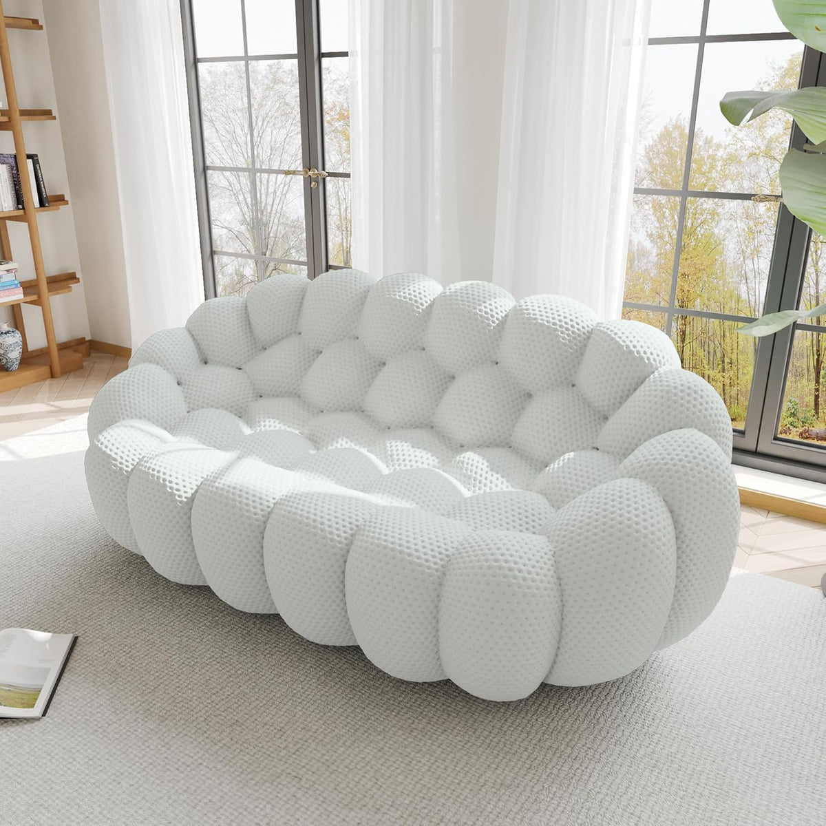 Nuvé® Mitsu Modular Bouclé Cloud Sofa - Light Grey - 2 Seater Sofa - Nuvé