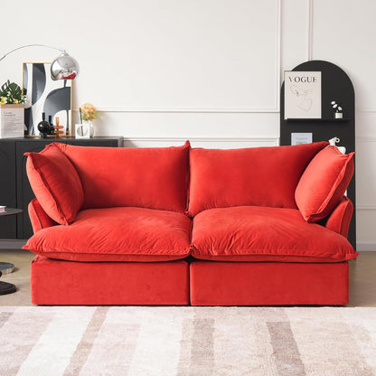Sabi Modular Boucle Cloud Sofa - Red - 2-Seater Sofa - Nuvé