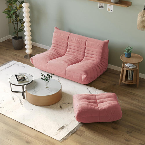 Muku Bouclé Chair - Pink - 2 Seater - Nuvé