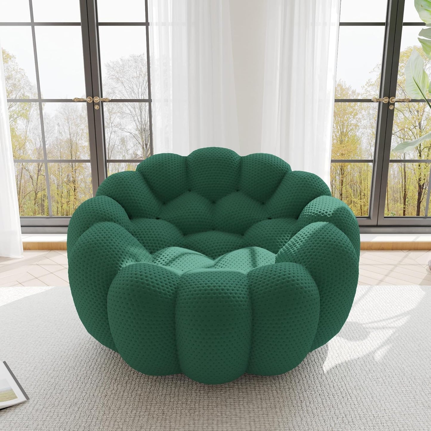 Nuvé® Mitsu Modular Bouclé Cloud Sofa - Dark Green - Single Seater - Nuvé