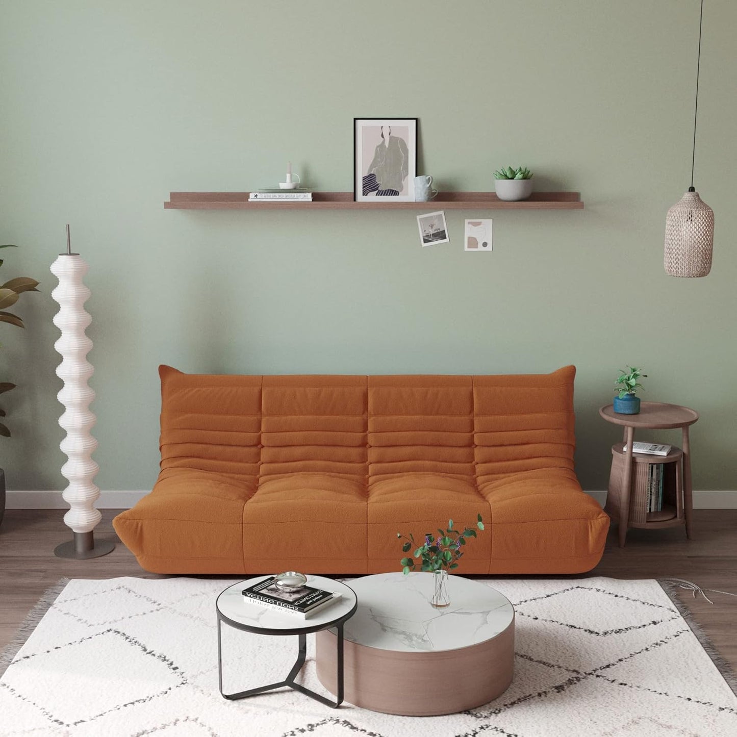 Muku Bouclé Chair - Light Brown - 3 Seater - Nuvé