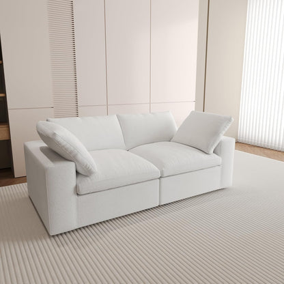 Nuvé® Solace Modular Bouclé Cloud Sofa - Snow White - 2-Seater Sofa - Nuvé