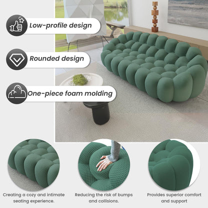 Nuvé® Mitsu Modular Bouclé Cloud Sofa - Dark Green - Ottoman - Nuvé