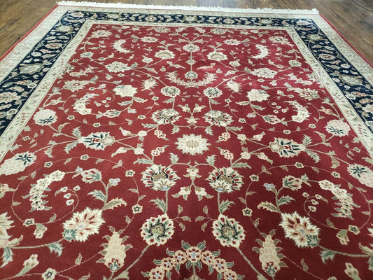 6' X 9' Vintage Fine Oriental Floral Handmade Wool Rug Vegetable Dyes Red Nice - Nuvé