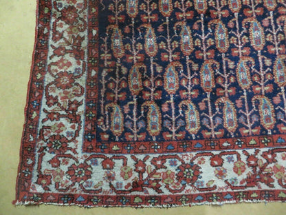 4' X 6' Antique Handmade Turkish Sivas Wool Rug Vegetable Organic Dye Nice Blue - Nuvé