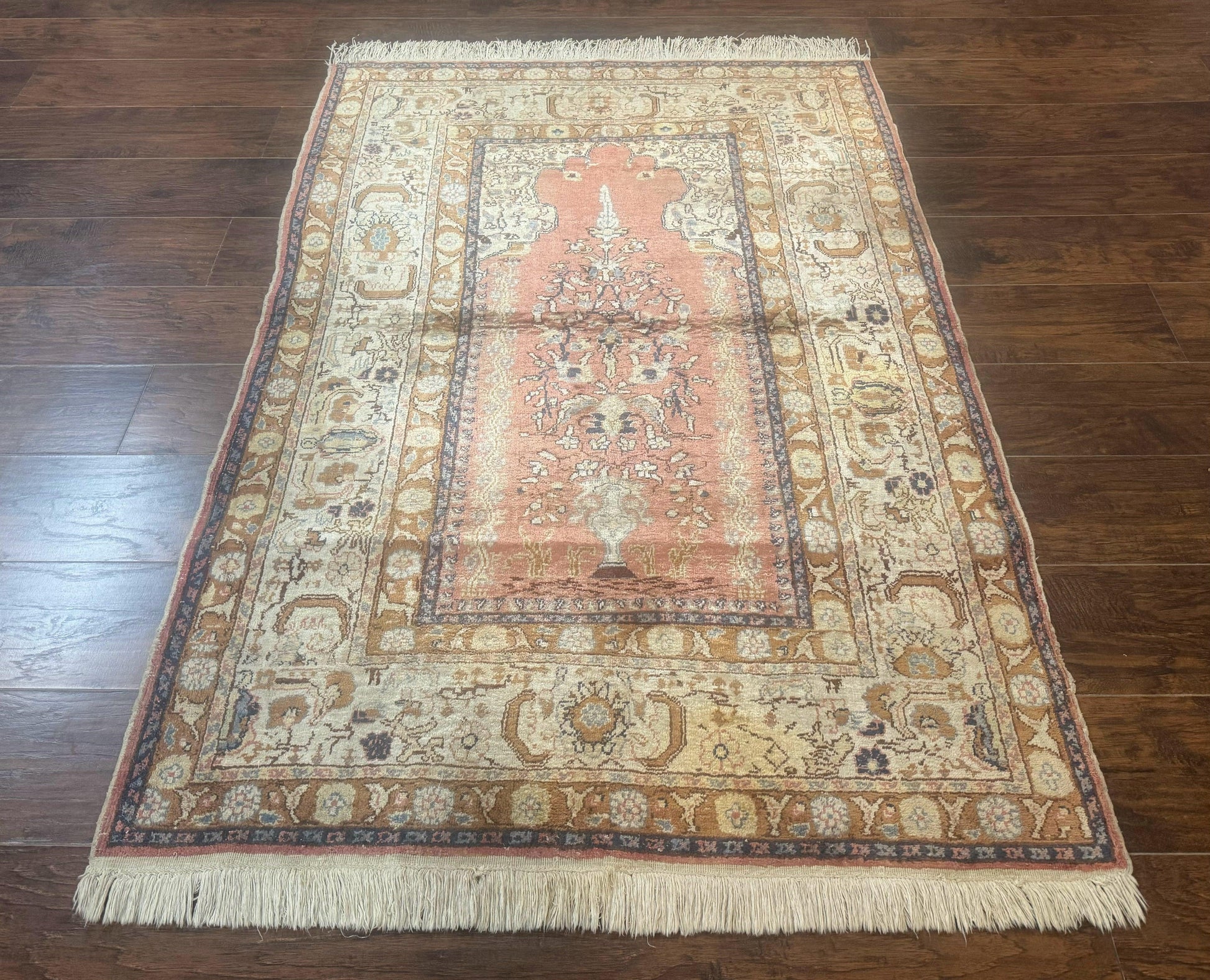 Silk Indian Kayseri Rug 4x6, Haji Jalili Design, Vintage Rug - Nuvé