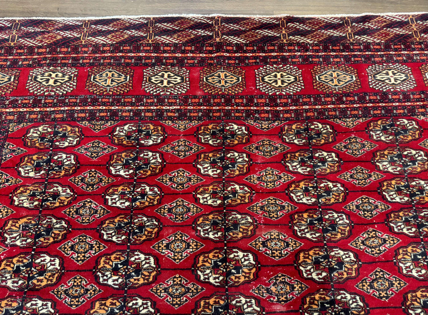 Bokhara Rug 9x12, Red Turkoman Rug, Pakistani Rug, Tribal Carpet, Wool Rug, Red Rug - Nuvé