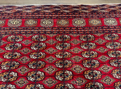 Bokhara Rug 9x12, Red Turkoman Rug, Pakistani Rug, Tribal Carpet, Wool Rug, Red Rug - Nuvé