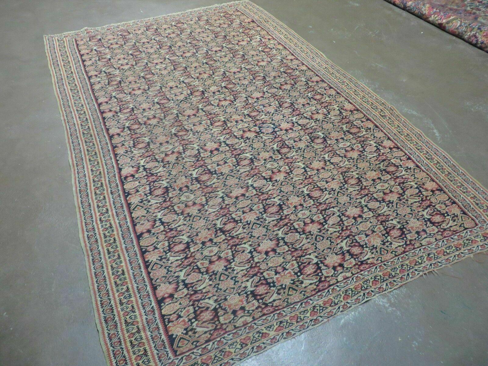 4' X7' Antique Handmade Turkish Wool Kilim Soumak Flat Weave Rug Tribal Organic - Nuvé