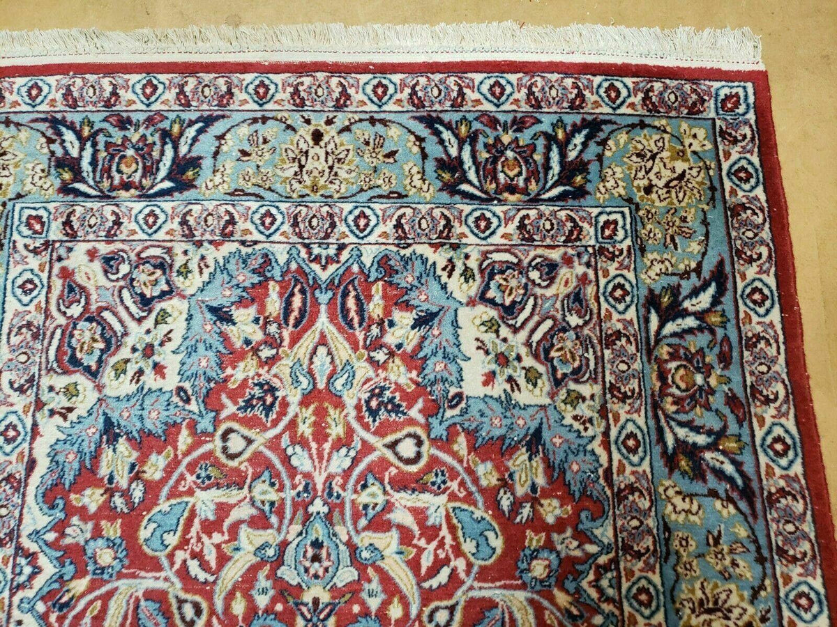 3' 5" X 5' 8" Vintage Handmade Turkish Wool Rug Carpet Vegetable Dyes Nice Red