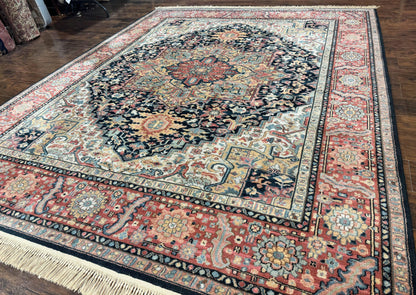 Karastan Navy Heriz #700/701 Rug, 8.8 x 10.6 Karastan Carpet, Wool Pile, Discontinued Vintage Karastan Rug, Original 700 Series, Geometric - Nuvé