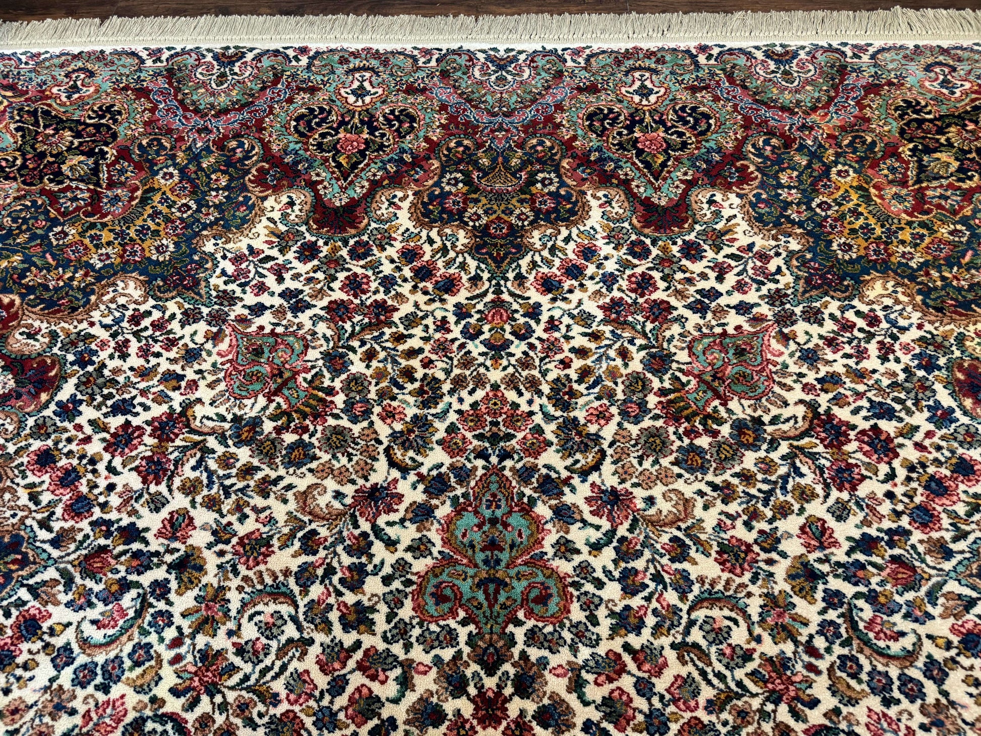 Karastan Rug #742 Floral Kirman 8.8 x 12, Wool Pile, Vintage Original Series, Rare - Nuvé