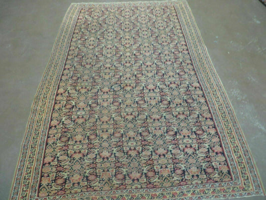 4' X7' Antique Handmade Turkish Wool Kilim Soumak Flat Weave Rug Tribal Organic - Nuvé