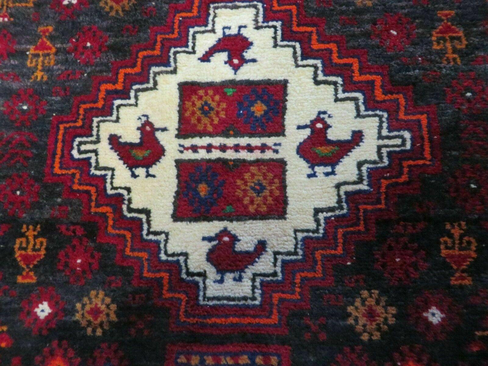 4' X 7' Vintage Handmade Indian Jaipur Rug Bird Carpet - Nuvé