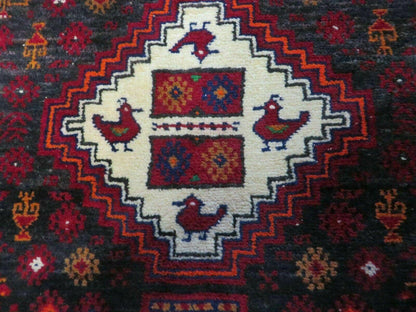 4' X 7' Vintage Handmade Indian Jaipur Rug Bird Carpet - Nuvé