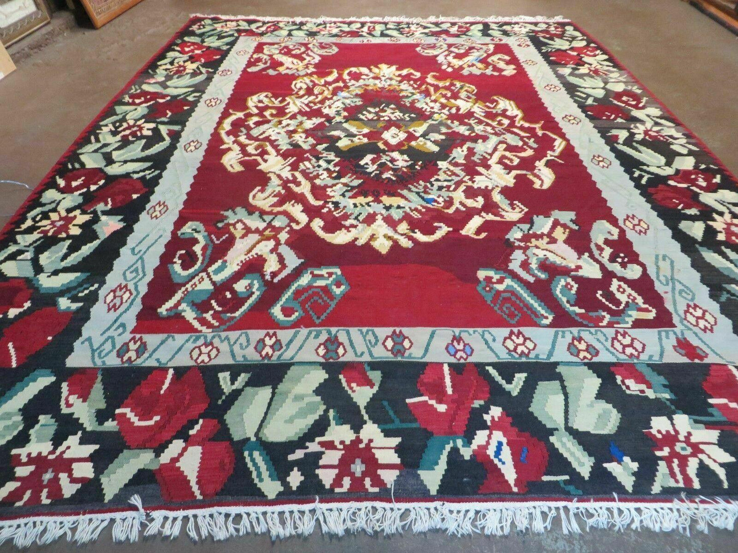 8' X 11' Karabagh Kilim Handmade Flat Weave Wool Rug Vegi Organic Dyes Nice - Nuvé