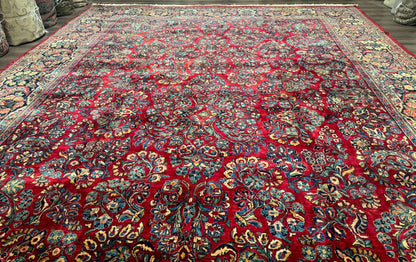 Palace Size Antique Persian Sarouk Rug 12x18 - Nuvé