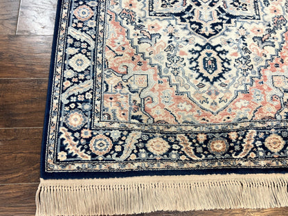 Karastan Blue Heriz Rug #748, Vintage Wool Karastan Carpet 4.3 x 6, Discontinued Original 700 Series Karastan Area Rug - Nuvé
