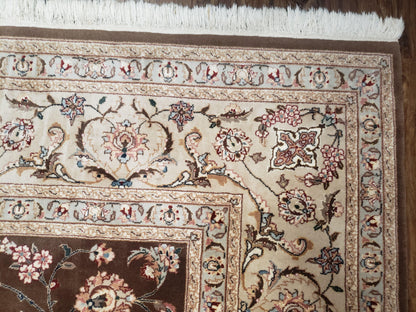 Vintage Pak-Persian Area Rug 9x12, Wool Hand-Knotted Spice Brown & Ivory Traditional Fine Oriental Carpet, Pakistani Carpet, 9 x 12 Fine Rug - Nuvé