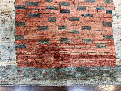 Persian Gabbeh Rug 6x8 ft, Wool Handmade Tribal Rug - Nuvé