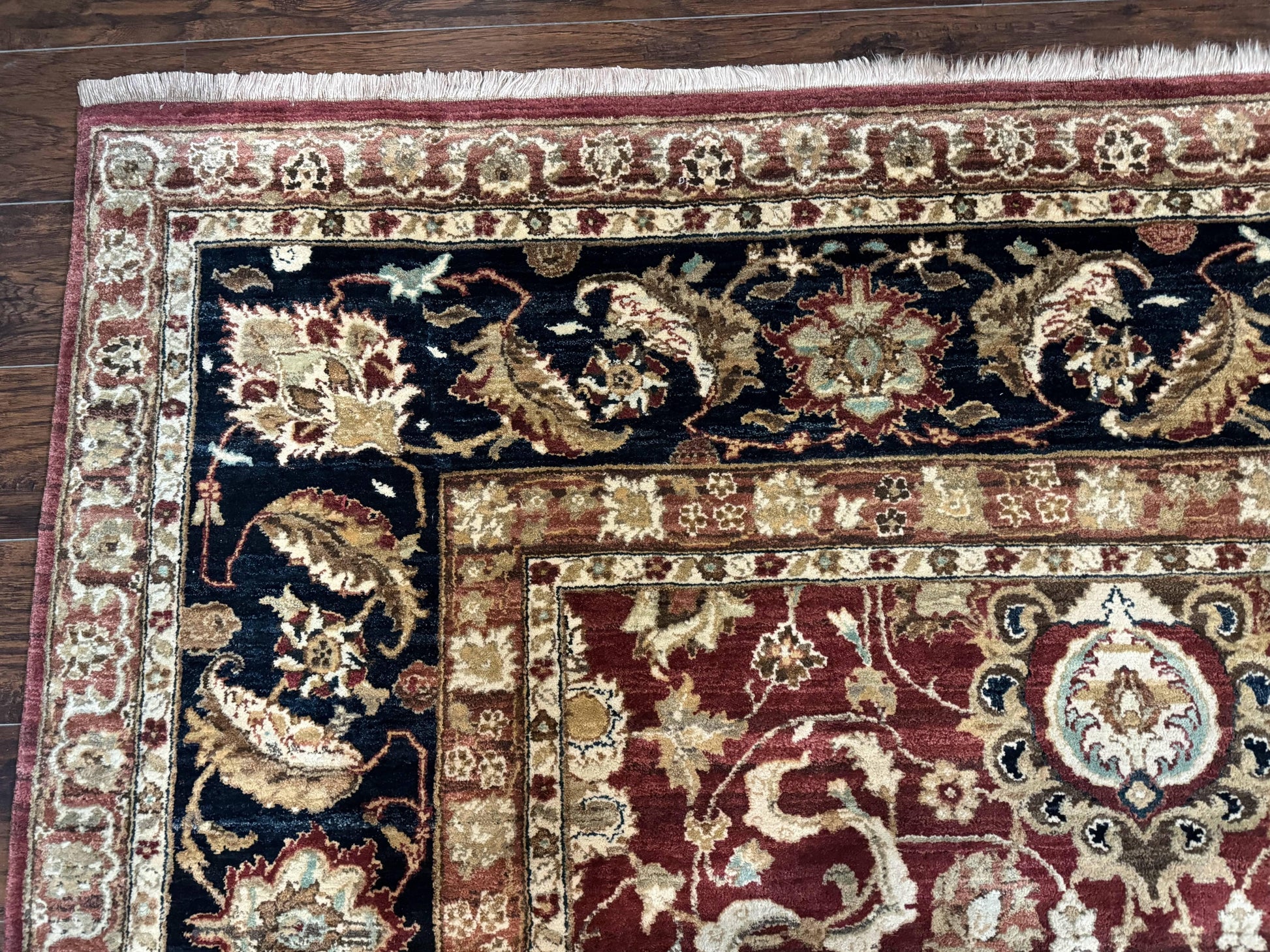 Palace Sized Indian Agra Rug 12x17, Wool Handmade Floral Allover Carpet - Nuvé
