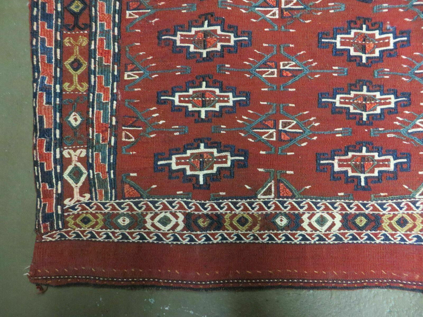 45" X 32" Antique Handmade Bokhara Turkoman Yomud Chuval Wool Rug Soumak NICE - Nuvé