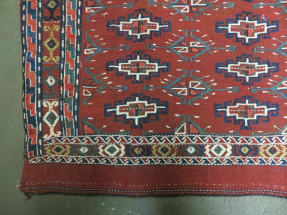 45" X 32" Antique Handmade Bokhara Turkoman Yomud Chuval Wool Rug Soumak NICE - Nuvé