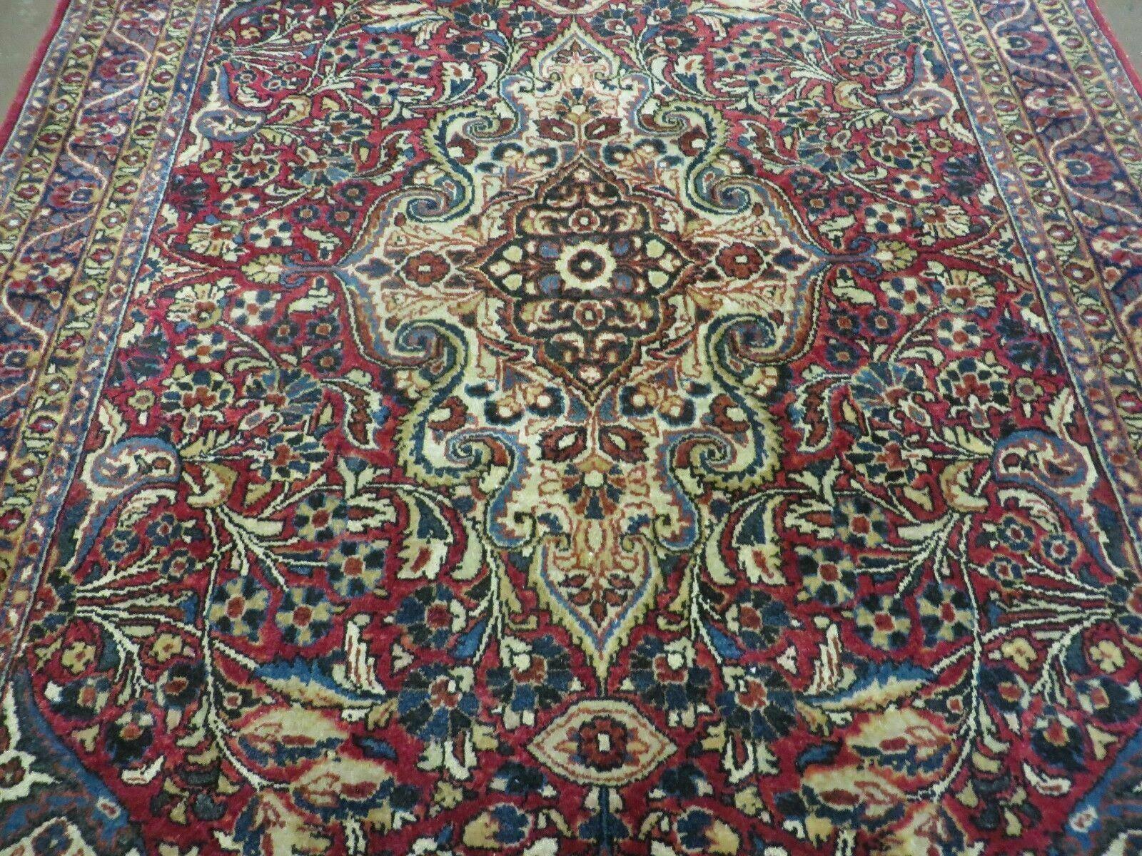 3' 5" X 5' Antique Handmade Indian Agra Fine Weave Wool Rug Organic dye Nice - Nuvé