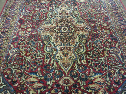 3' 5" X 5' Antique Handmade Indian Agra Fine Weave Wool Rug Organic dye Nice - Nuvé