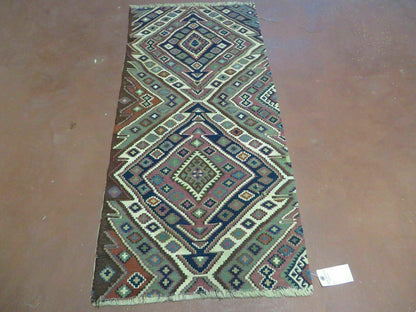 2' 1" X 4' 4" Antique Handmade Bagface Kilim Shirvan Caucasian Wool Rug Nice - Nuvé