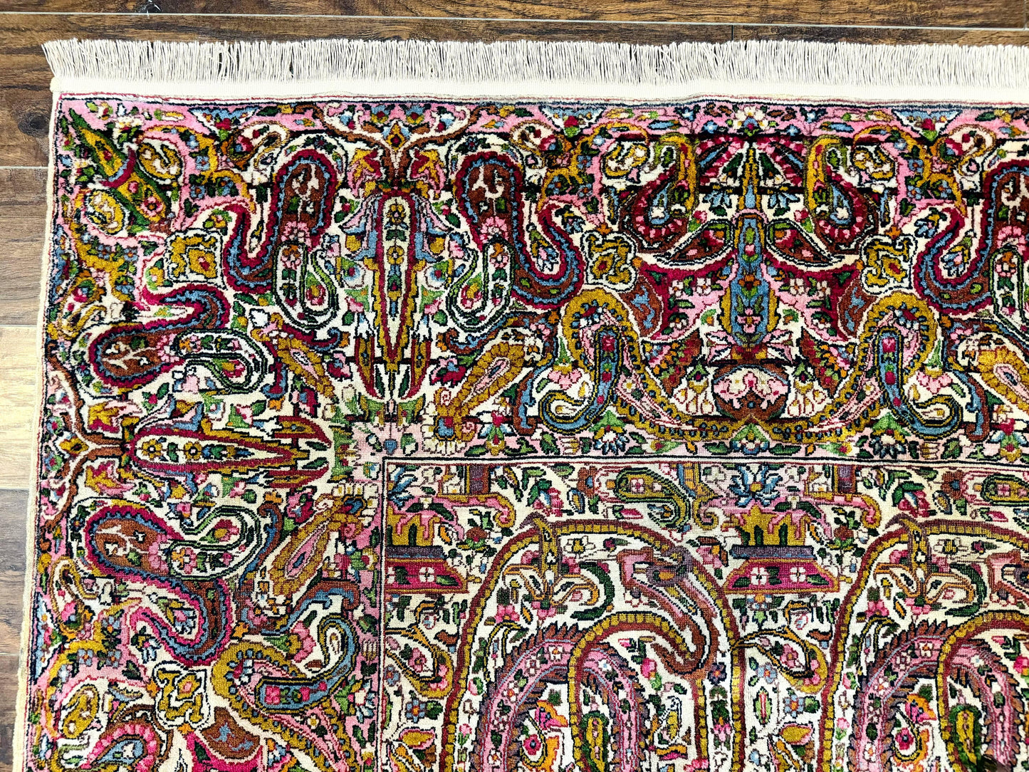 Rare Antique Persian Kerman Lavar Rug 9x12, Boteh Paisley Design - Nuvé