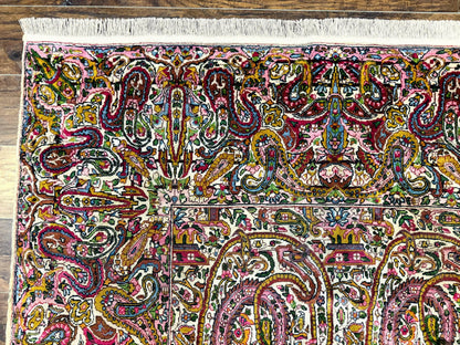 Rare Antique Persian Kerman Lavar Rug 9x12, Boteh Paisley Design - Nuvé