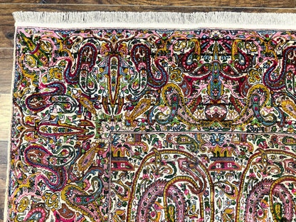 Rare Antique Persian Kerman Lavar Rug 9x12, Boteh Paisley Design