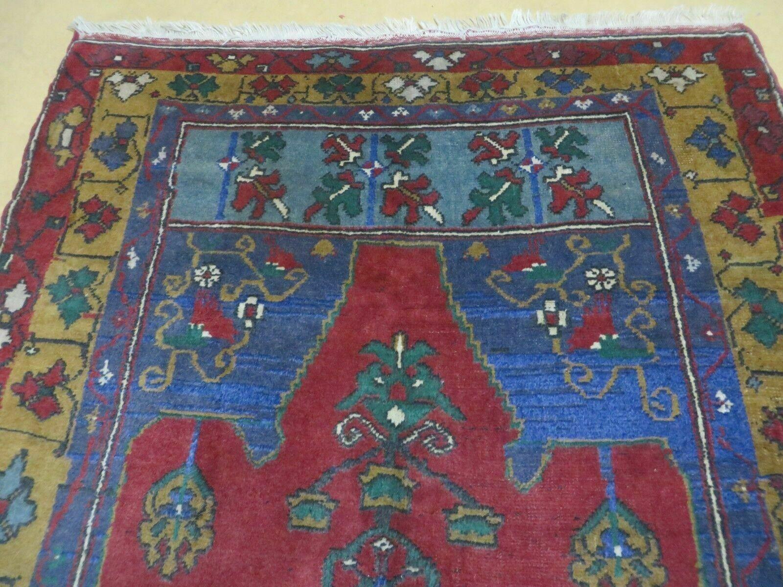4' X 8' Vintage Handmade Turkish Kazak Pattern Wool Rug Carpet Nice # 105 - Nuvé