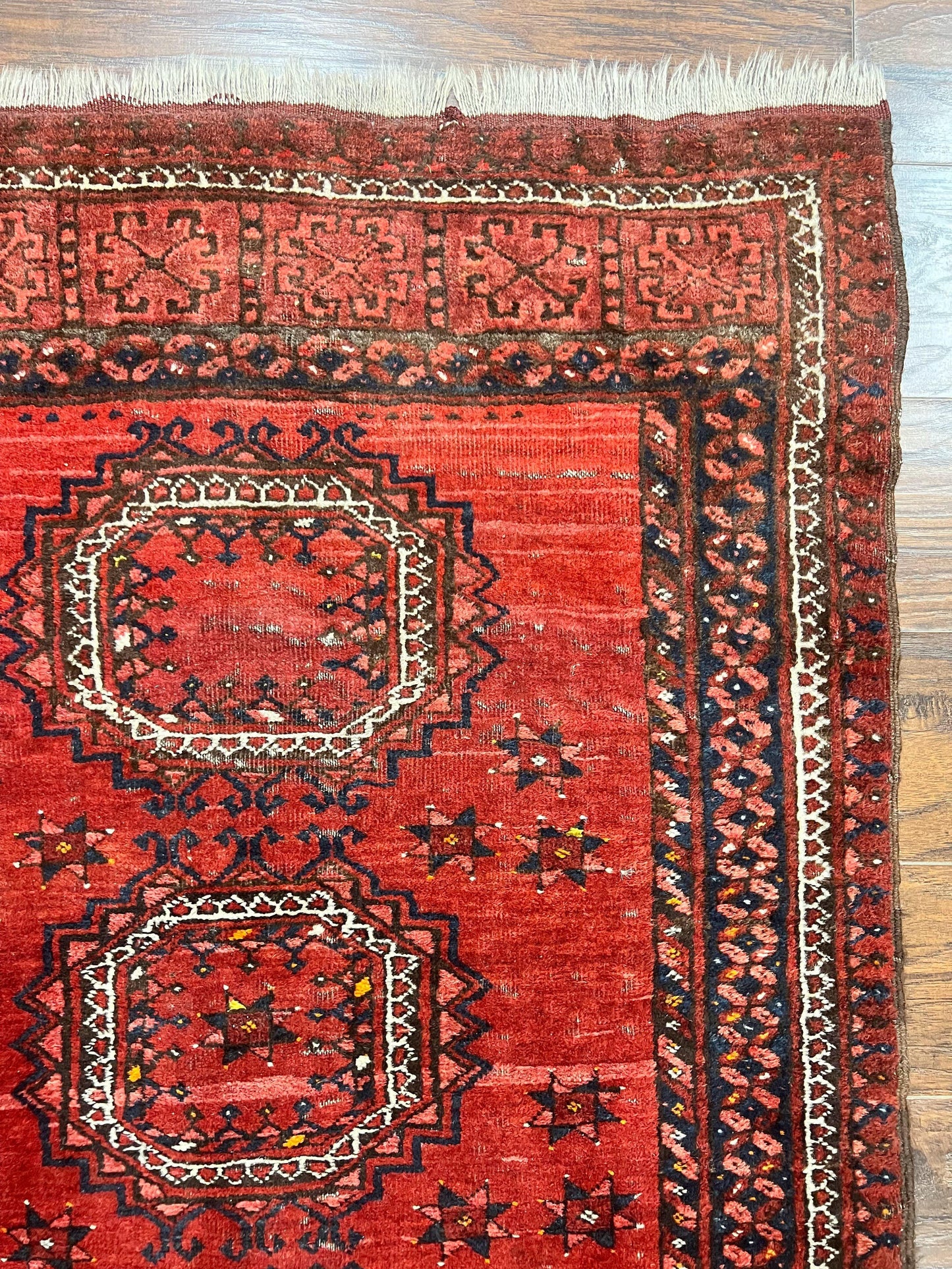 Afghan Rug 3x6, Semi Antique Vintage Oriental Carpet, Wool Handmade Red Rug, Tribal Rug, Afghan Beshir Rug - Nuvé