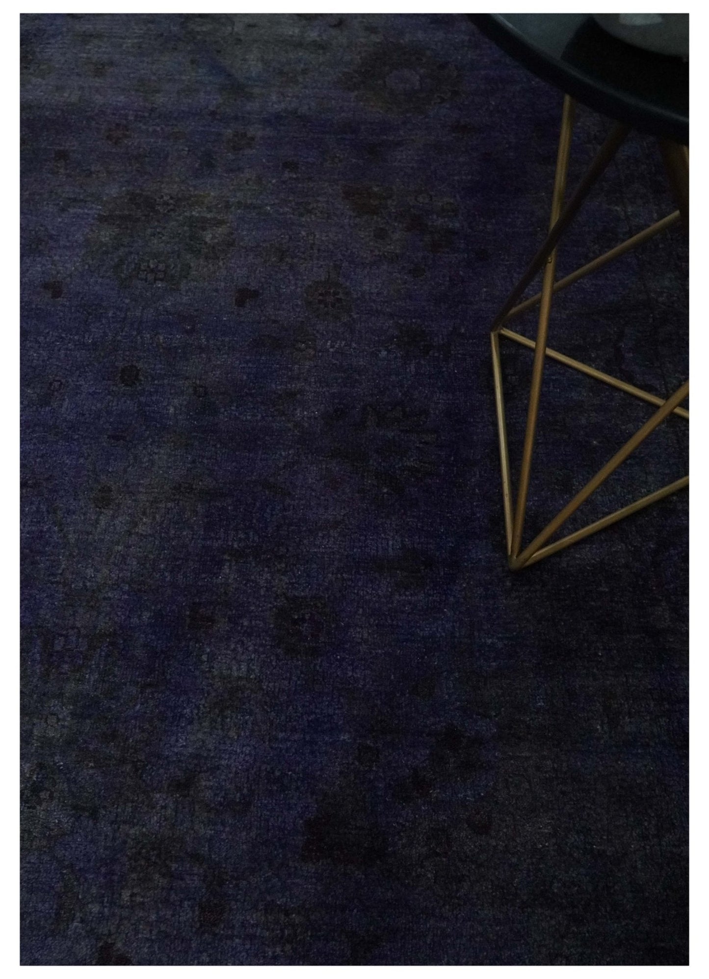 8.4x11.5 Overdyed Royal Dark Purple Hand Knotted Traditional Oushak Wool Area Rug - Nuvé
