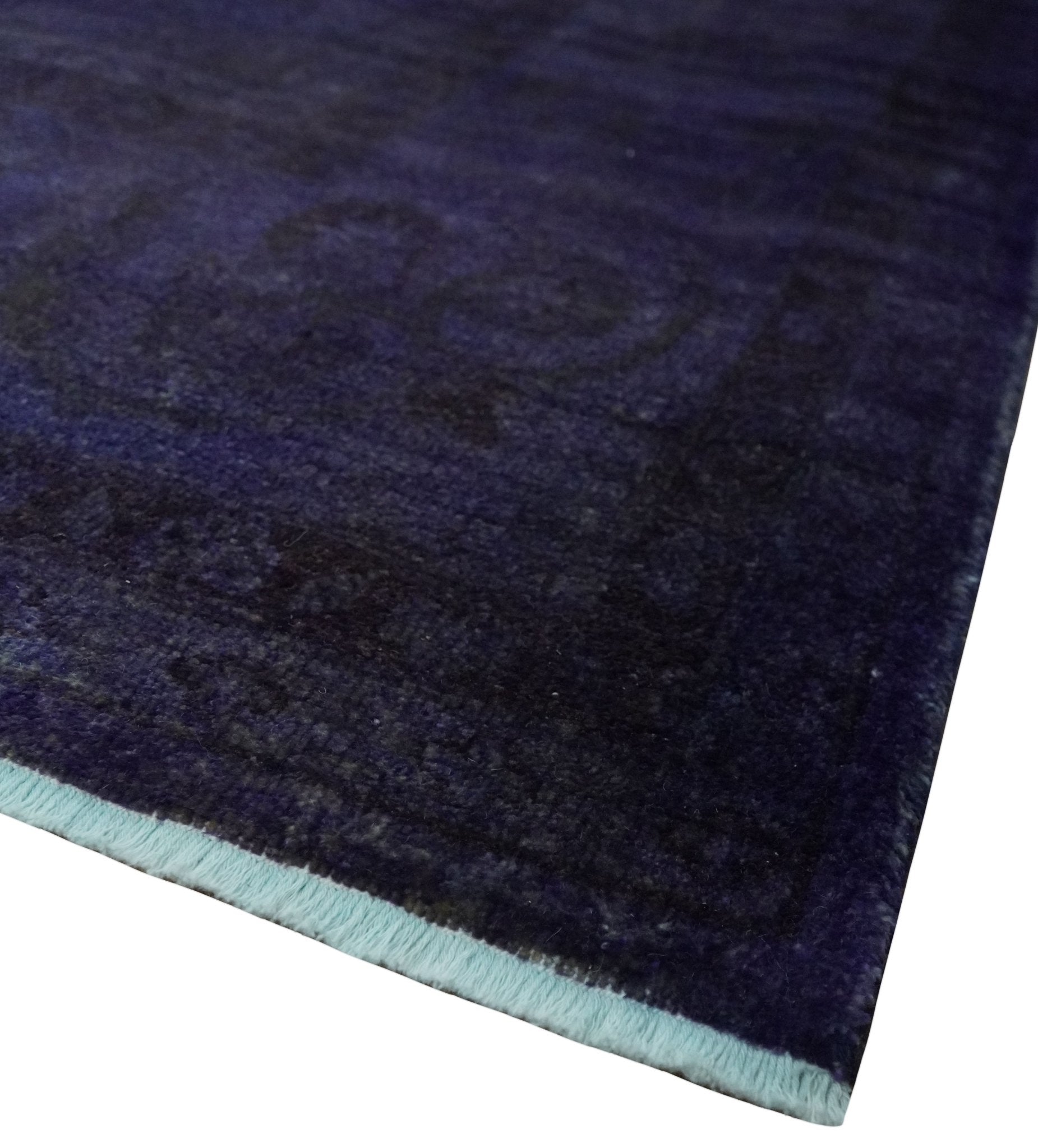 8.4x11.5 Overdyed Royal Dark Purple Hand Knotted Traditional Oushak Wool Area Rug - Nuvé