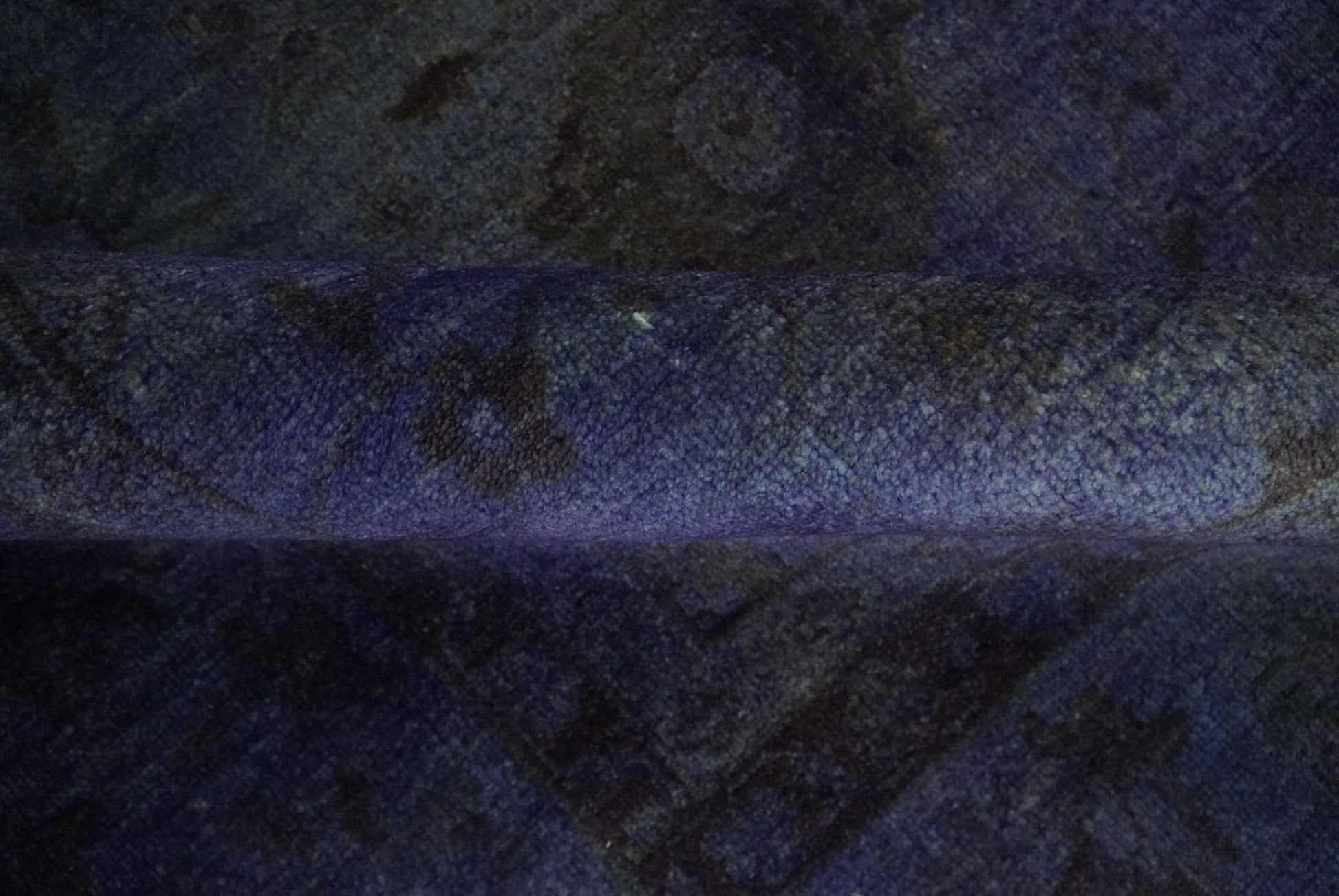 8.4x11.5 Overdyed Royal Dark Purple Hand Knotted Traditional Oushak Wool Area Rug - Nuvé