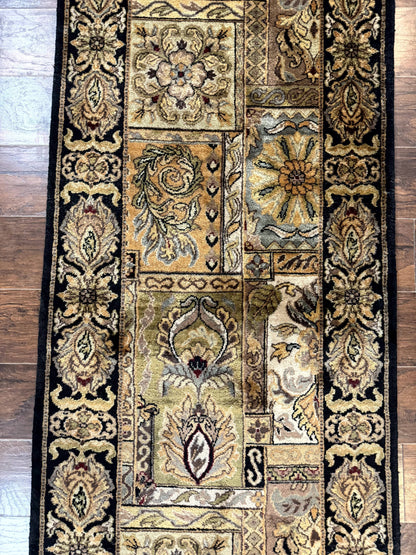 Indian Runner Rug 3x14, Panel Design, Oriental Carpet for Hallway - Nuvé