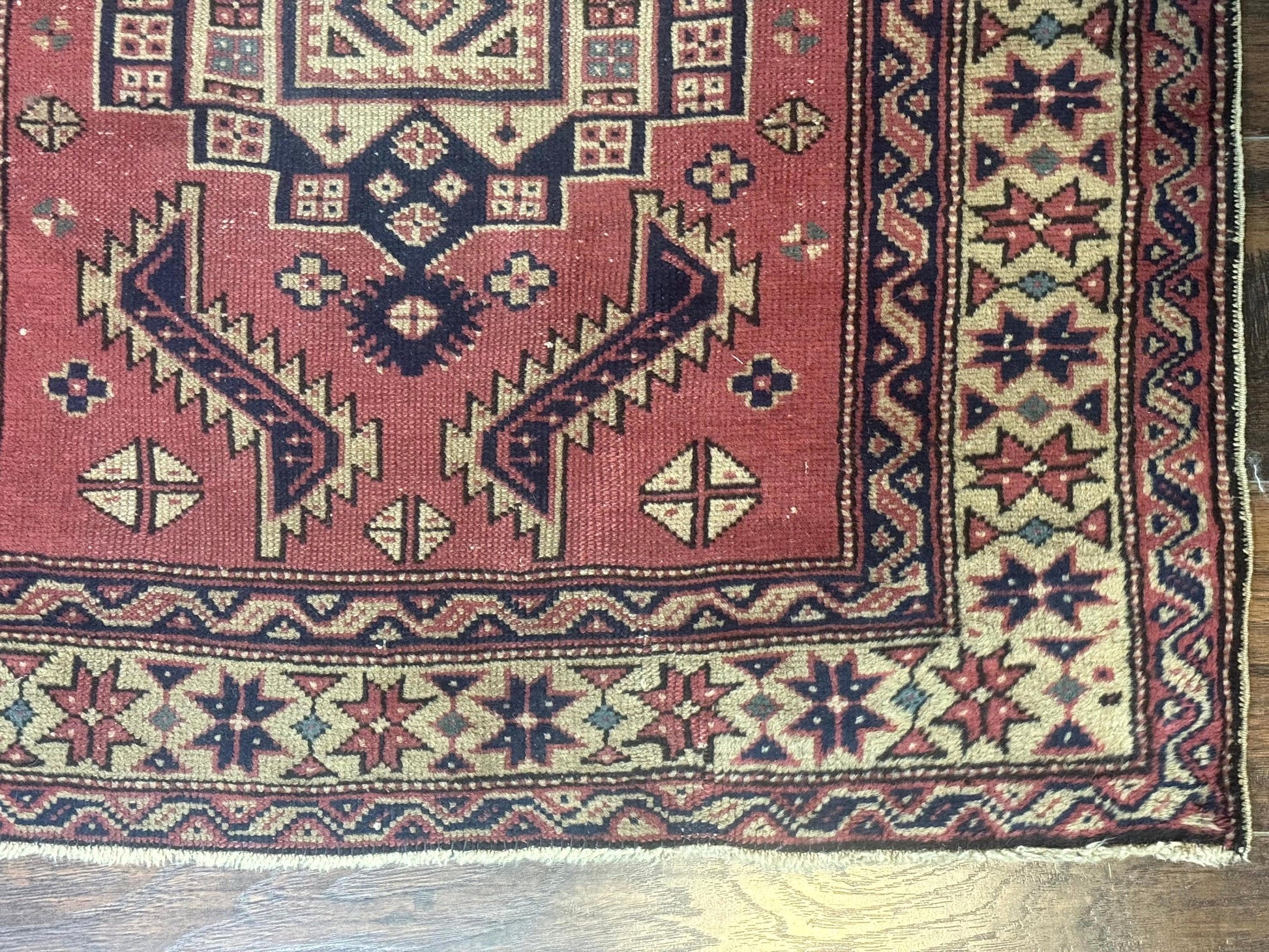 Antique Turkish Sparta Rug 3x6, Geometric Caucasian Kazak Pattern, Handmade - Nuvé