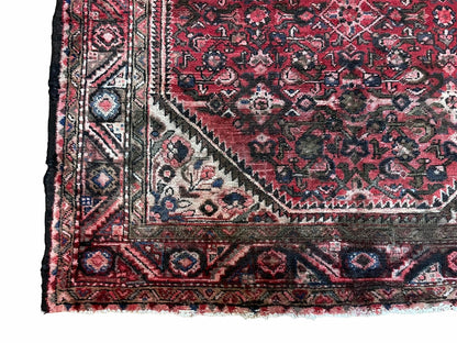 5.5 X 10 Antique Handmade Wool Tribal Gallery Rug All Over Red Runner Corridor - Nuvé