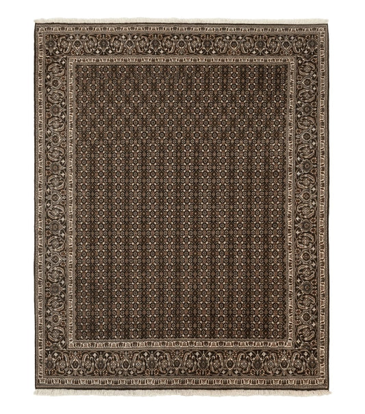 Persian Tabriz Rug 5x7, Black, Allover Pattern
