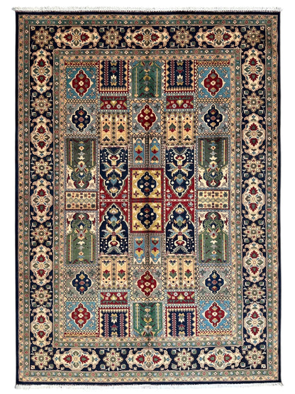 Hand-Knotted Afghani Bakhtiari Garden Rug | 6'9" x 9'10" Wool Area Rug - Nuvé